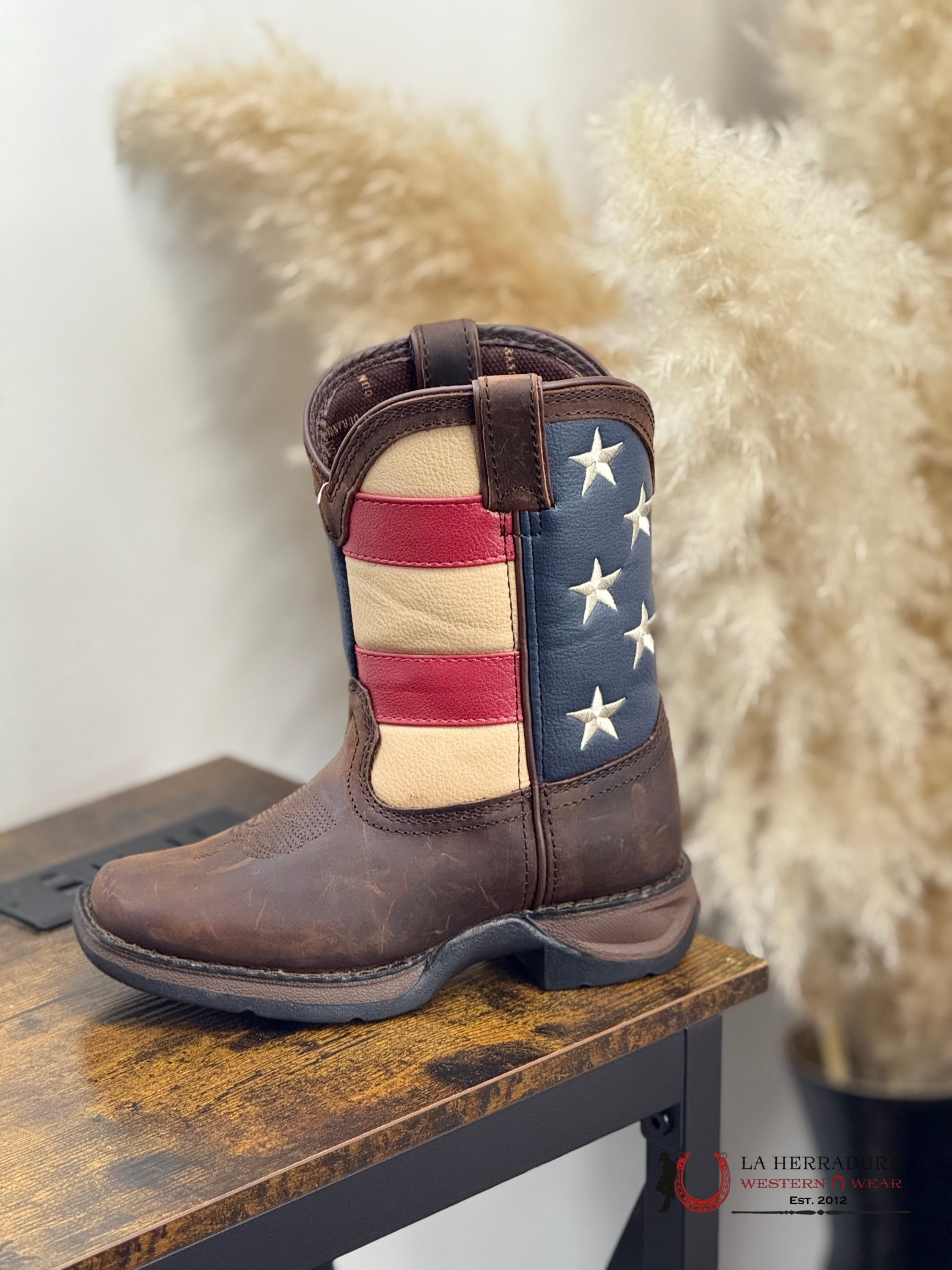 DURANGO KIDS BOOTS AMERICAN DARK LEATHER -DBT0159 y DBT0160 NIÑOS