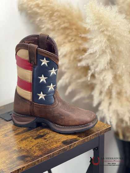 BOTAS DURANGO PARA NIÑOS DE PIEL AMERICANA OSCURA DBT0159 y DBT0160