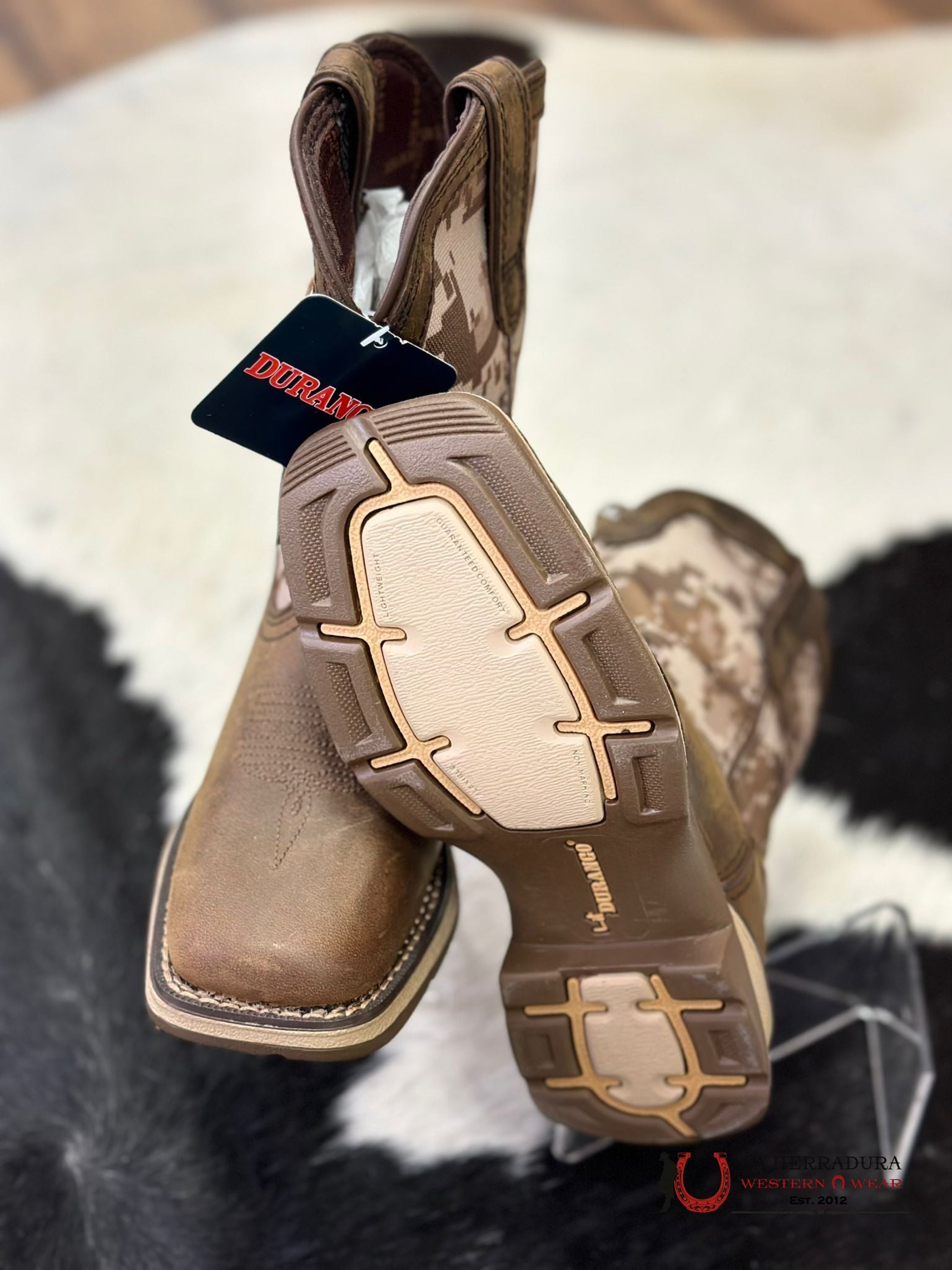 DURANGO KIDS BOOTS WHITE CAMO DARK LEATHER -DBT0208 NIÑOS