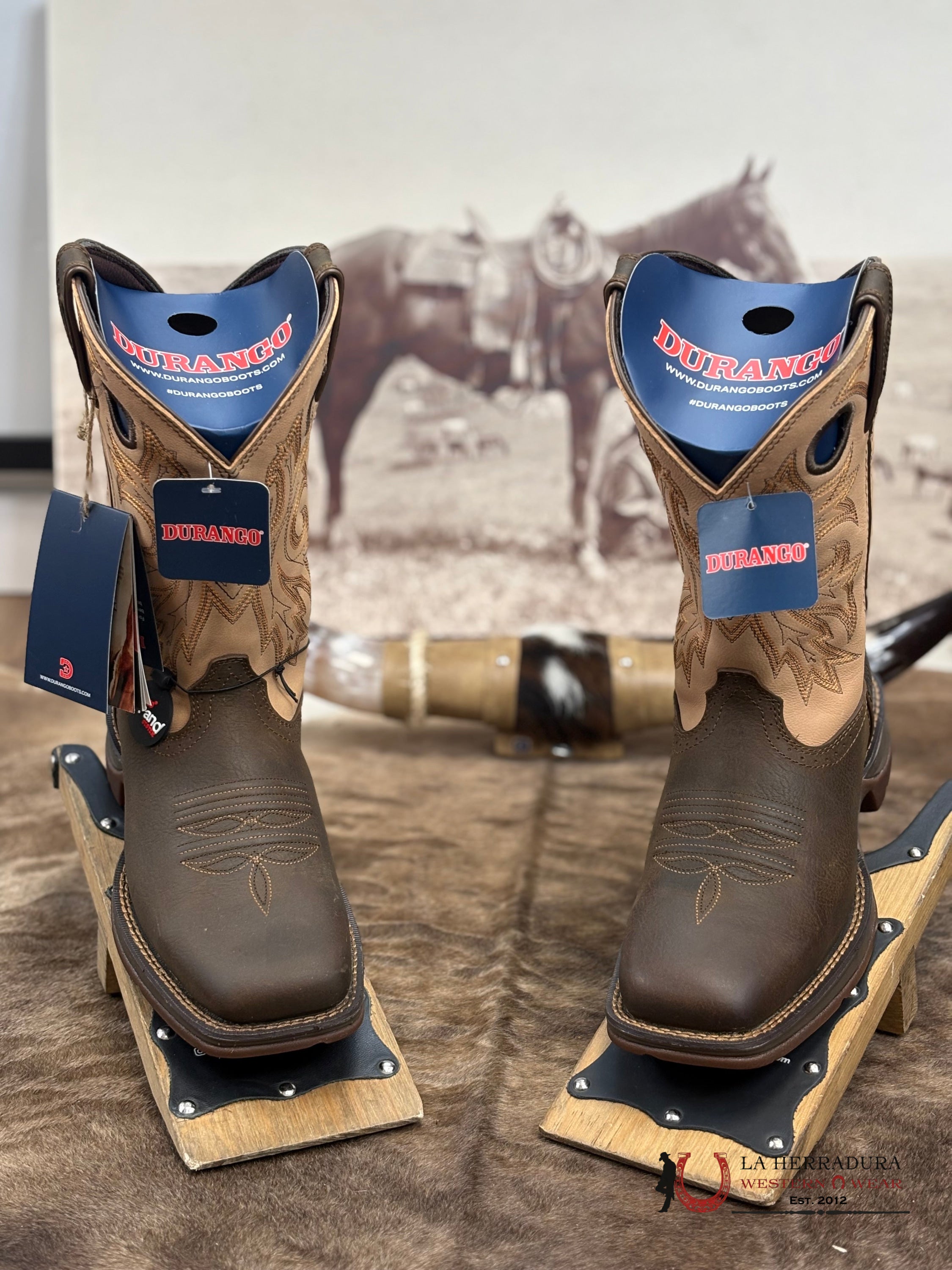 DURANGO Dark/Light Brown With Stiching MEN WORK Boot - DDB0498