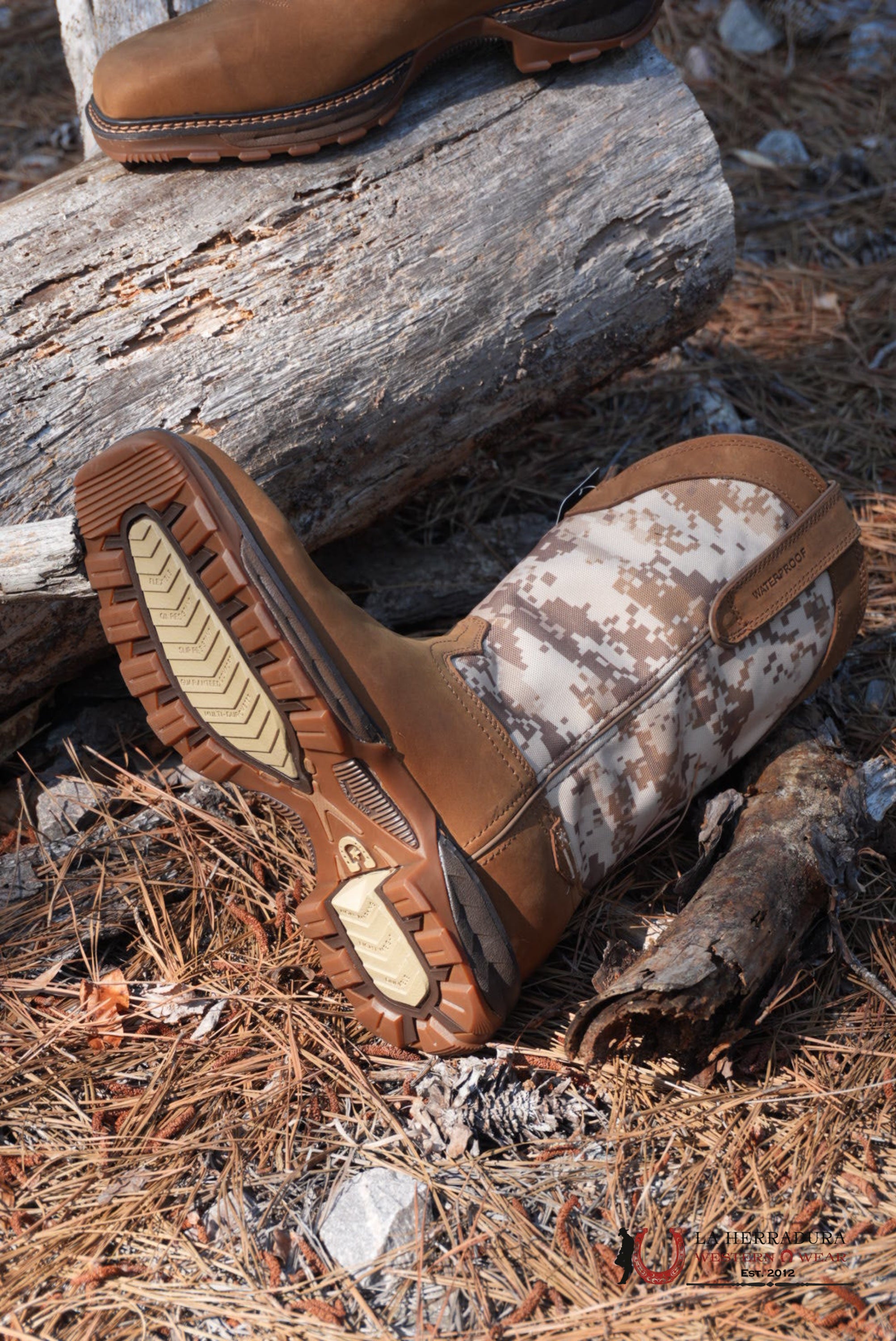 DURANGO MENS WORK BOOT MAVERICK XP BROWN ARMY CAMO TUBE STEEL TOE DDB0207