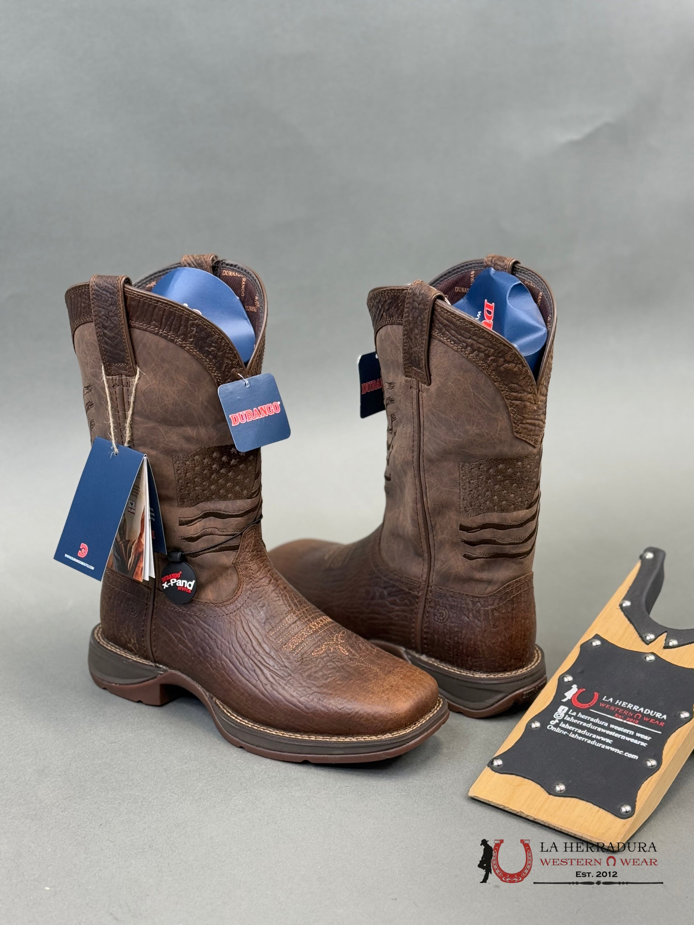 Durango Mens Work Boot Rebel Dark All Brown American Flag Ddb0314