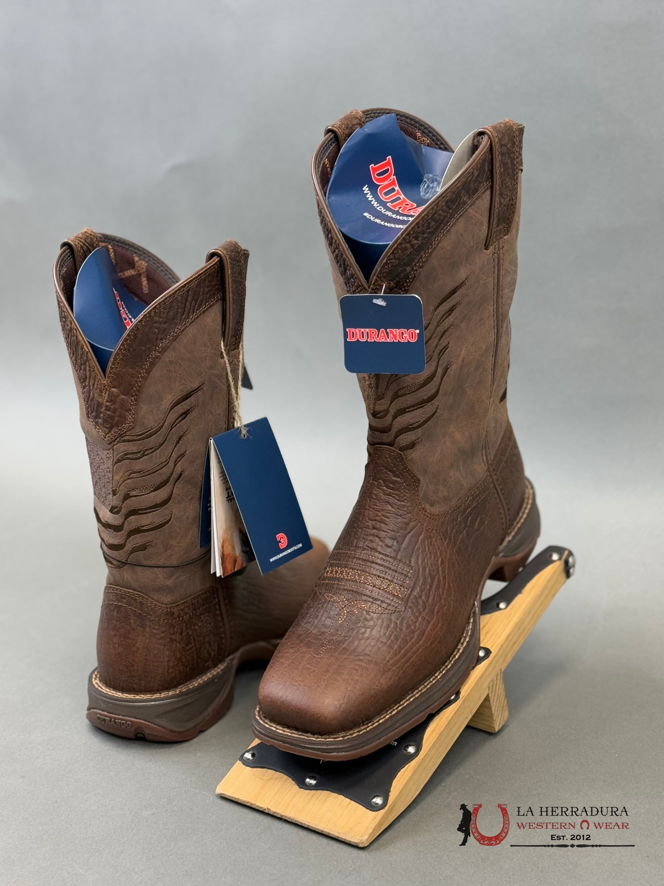 Durango Mens Work Boot Rebel Dark All Brown American Flag Ddb0314