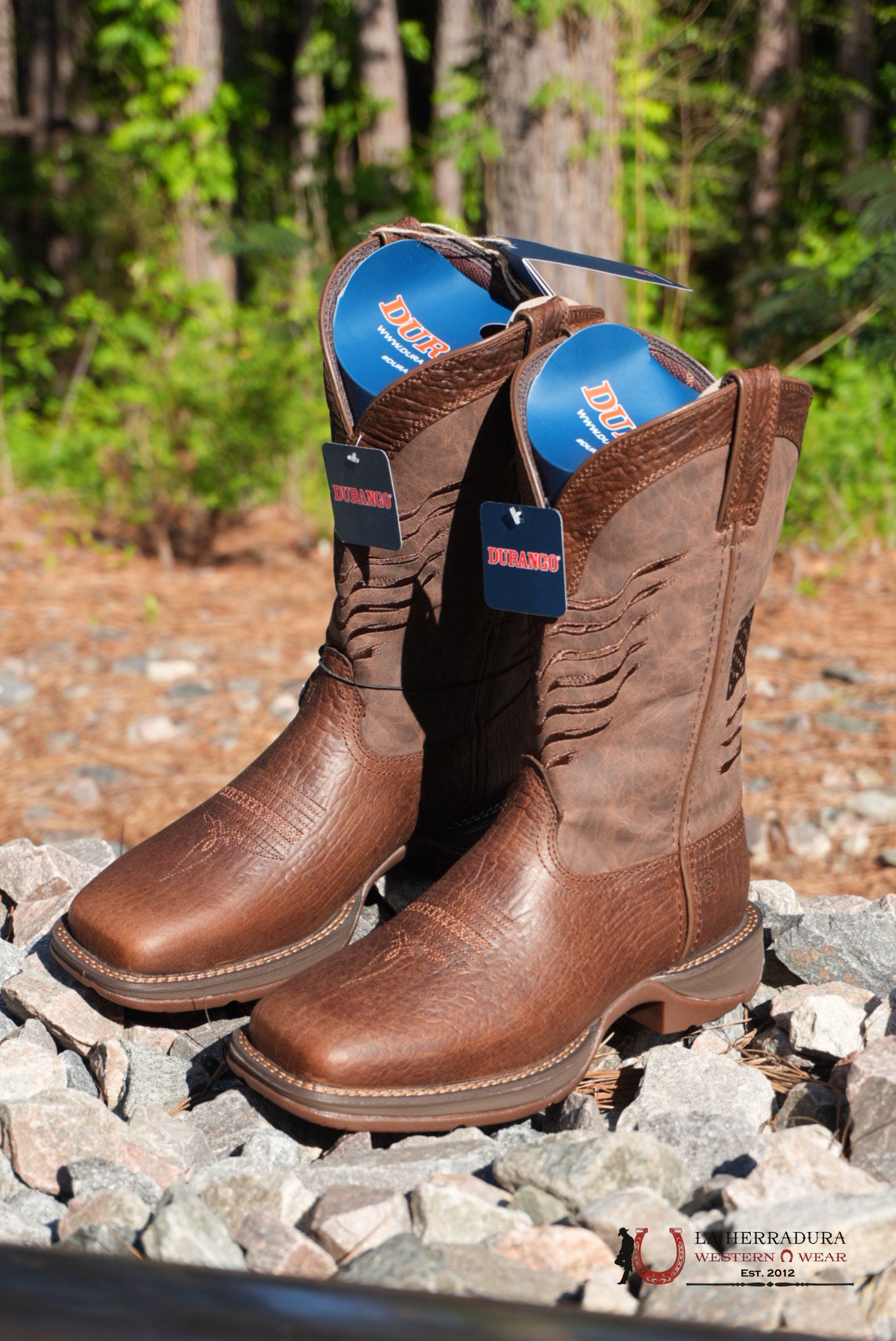 DURANGO MENS WORK BOOT REBEL DARK ALL DARK BROWN AMERICAN FLAG DDB0314