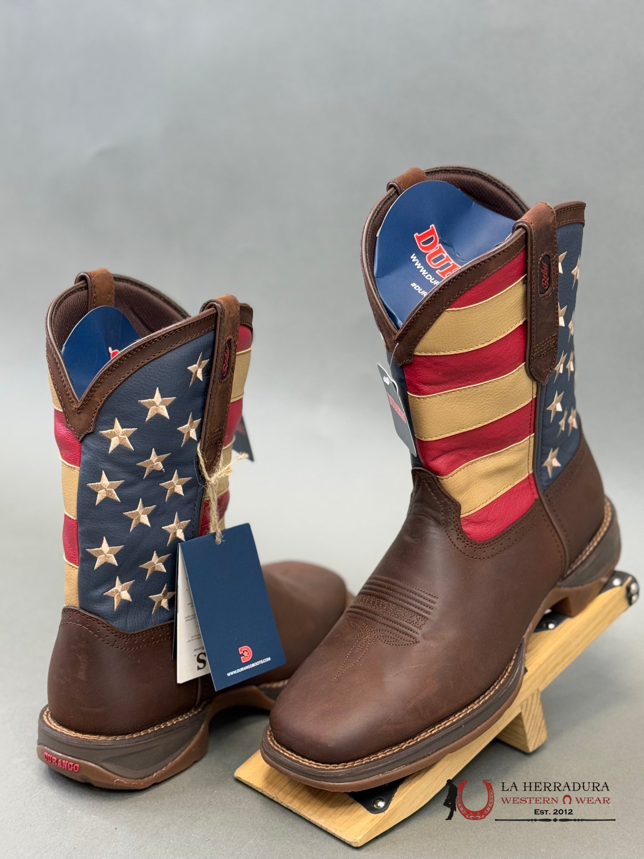 Durango Mens Work Boot Rebel Dark Brown American Flag Ddb0554