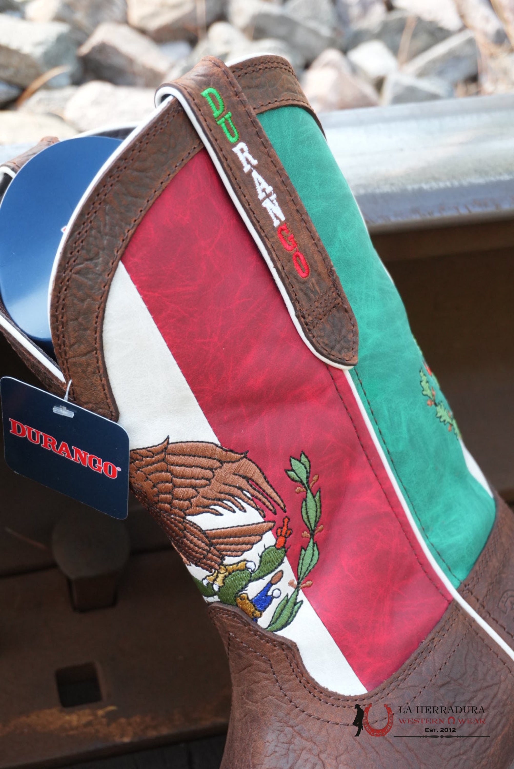 DURANGO MENS WORK BOOT REBEL MEXICAN FLAG TUBE STEEL TOE DDB0431