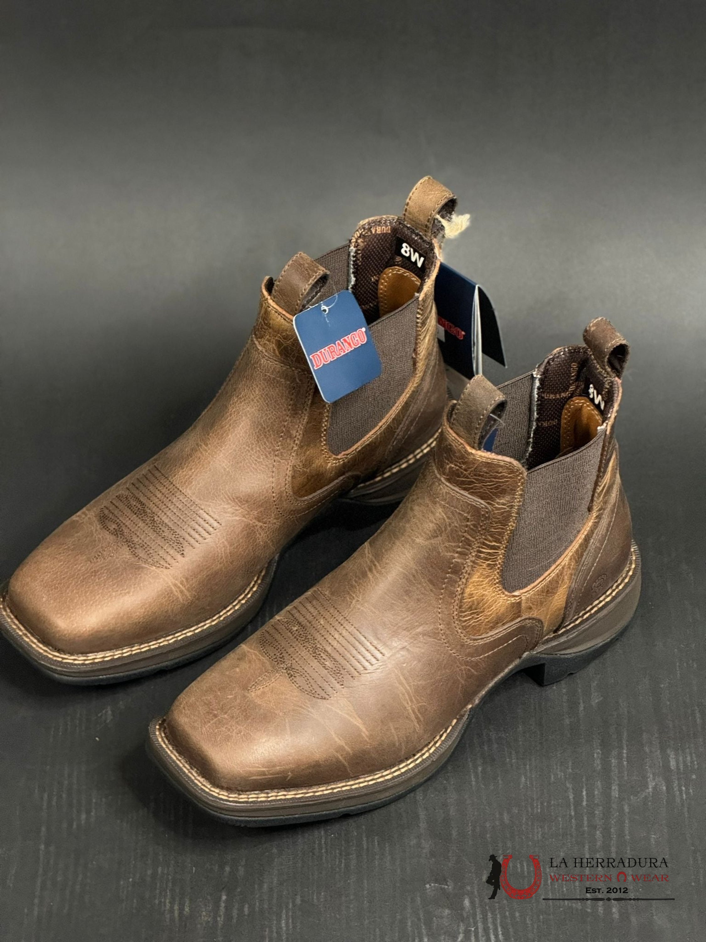 Durango Rebel Steel Square Toe Dark Brown Short Work Boot