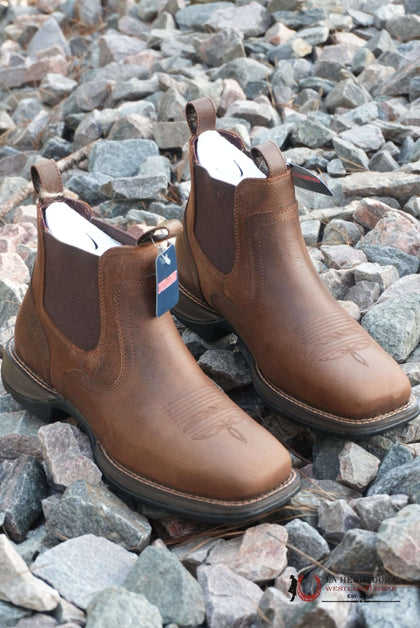 BOTA CORTA DE TRABAJO DURANGO REBEL STEEL TOE MARRÓN OSCURO DDB0460