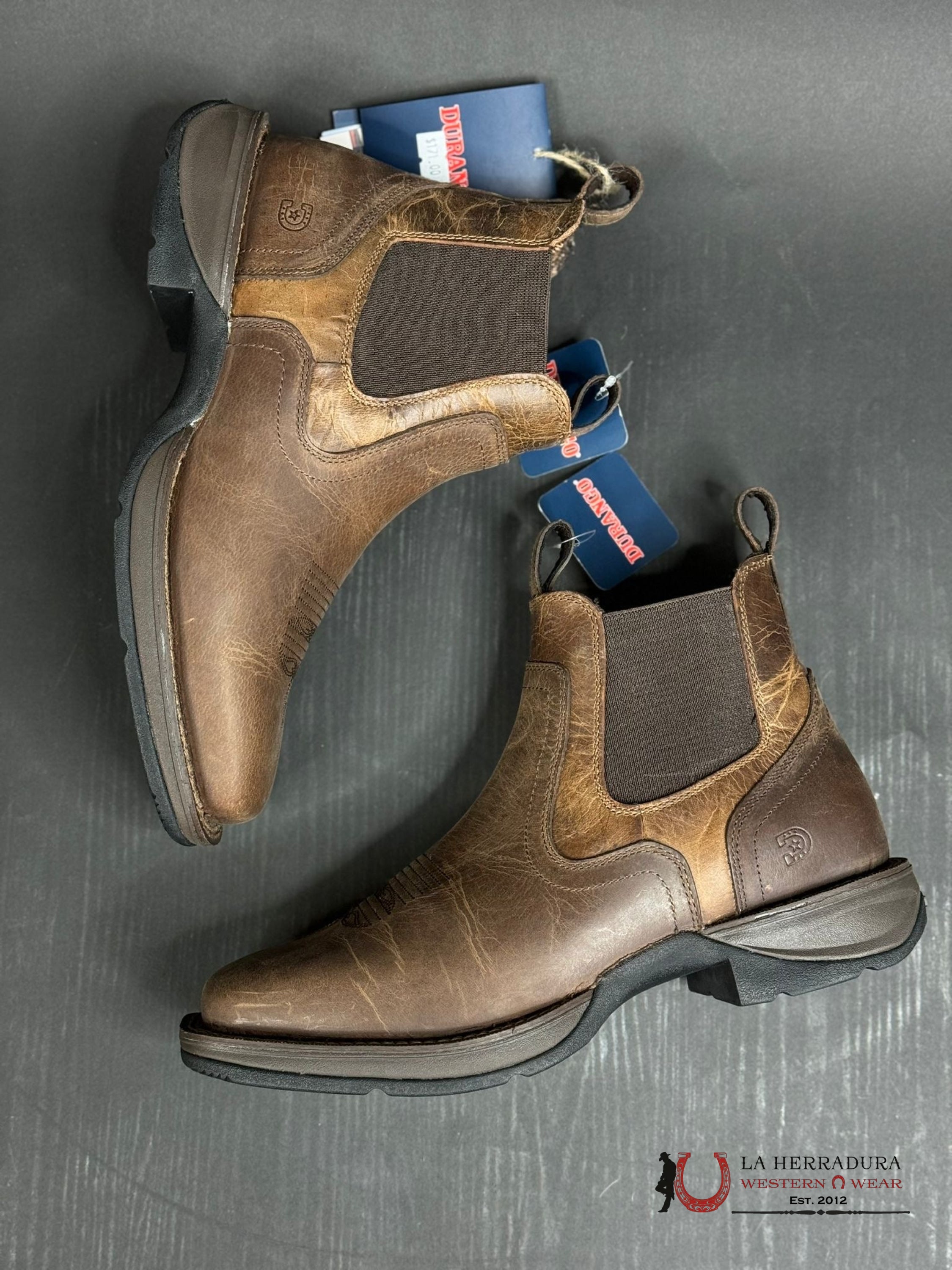 Durango Rebel Steel Square Toe Dark Brown Short Work Boot