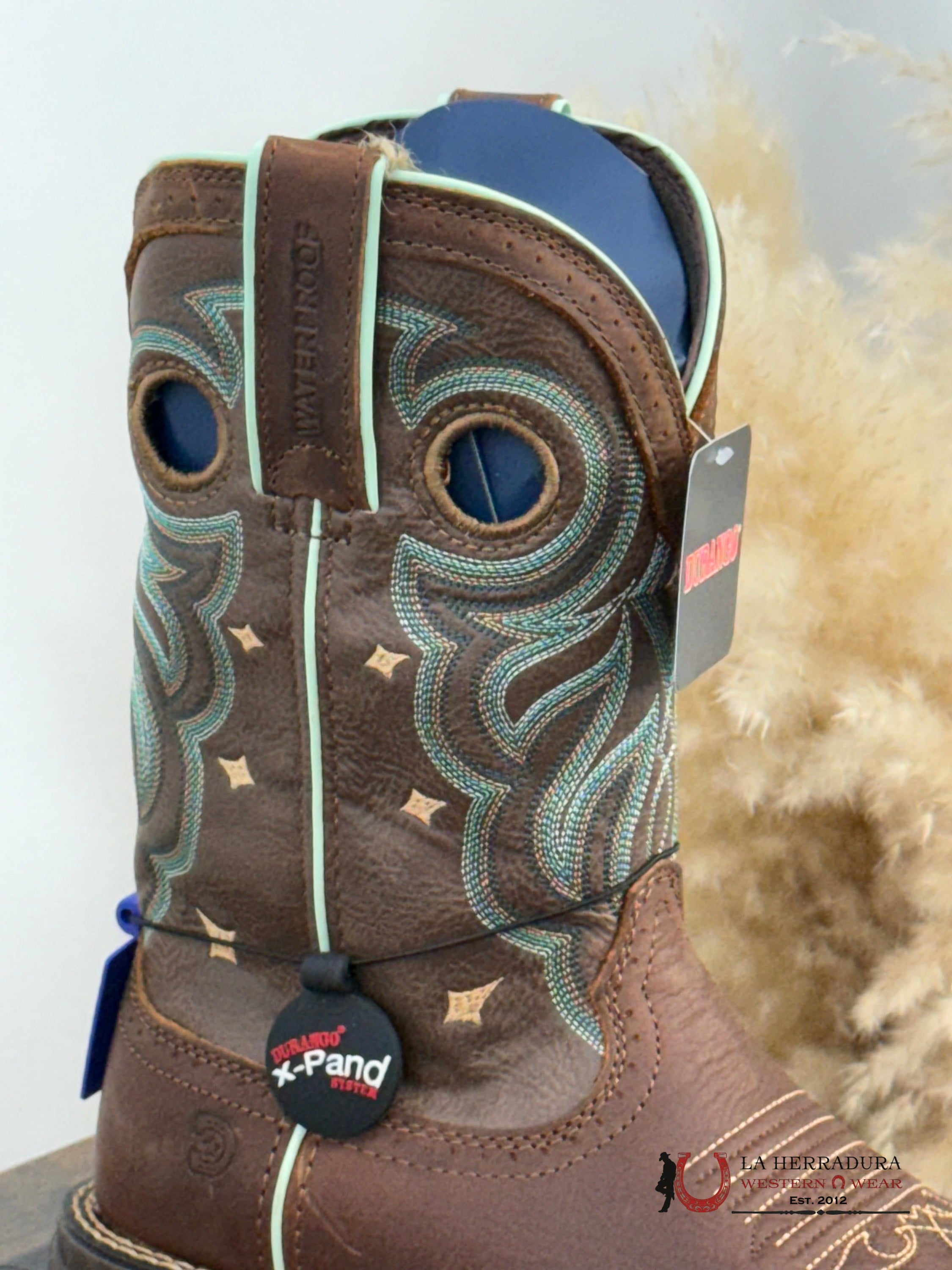 DURANGO WOMENS WORK BOOT SLIP RESISTANT & WATER PROOF BLUE STITCHING DRD0417 BOTAS MUJERES