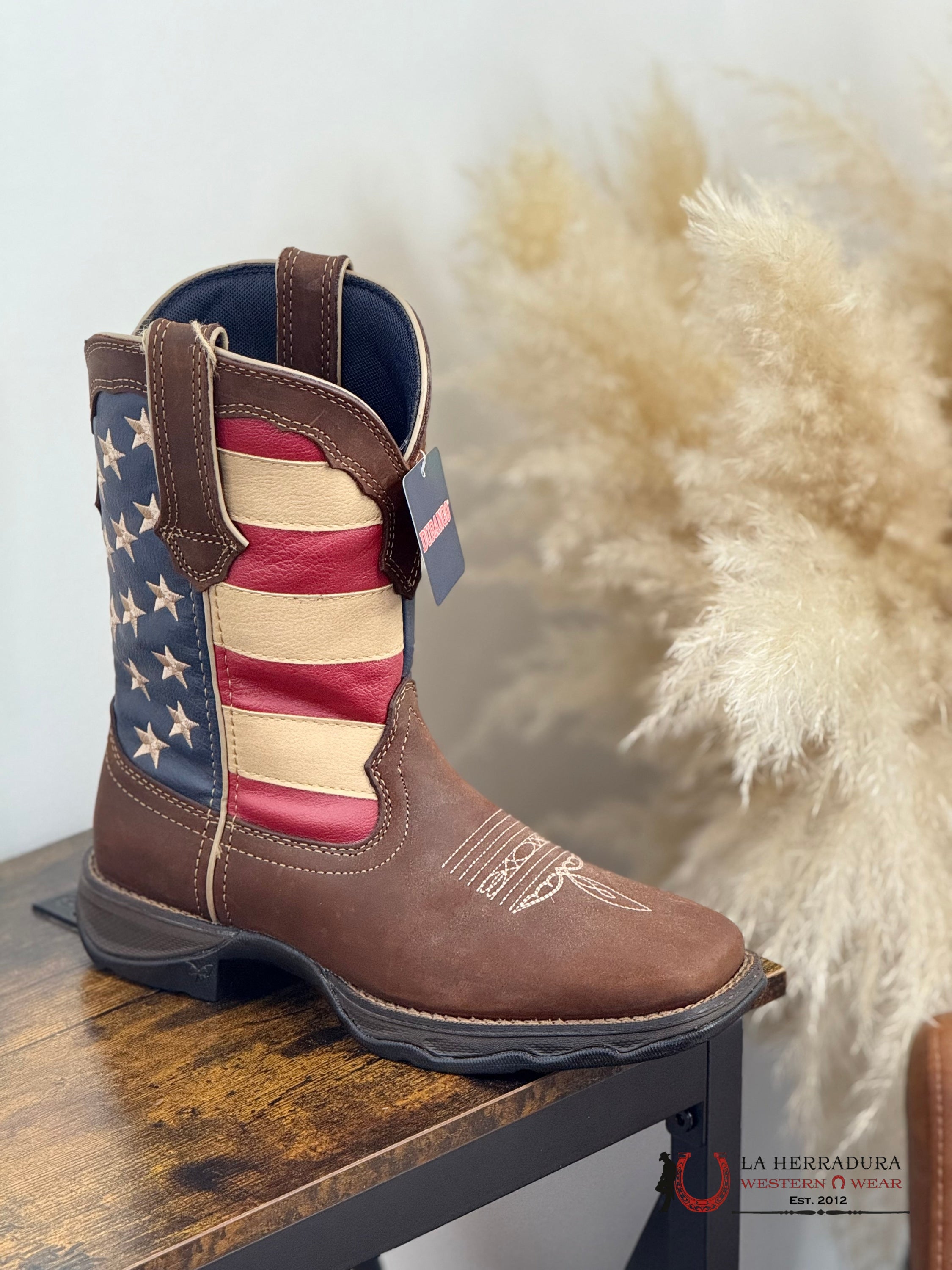 DURANGO WOMENS WORK BOOTS AMERICAN FLAG RD4414 BOTAS MUJERES