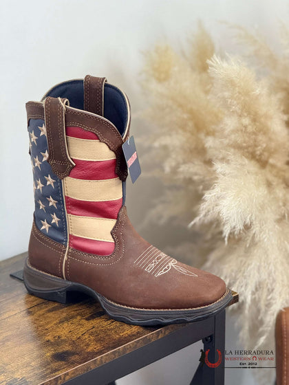 BOTAS DE TRABAJO PARA MUJER DURANGO MARRÓN BANDERA AMERICANA RD4414
