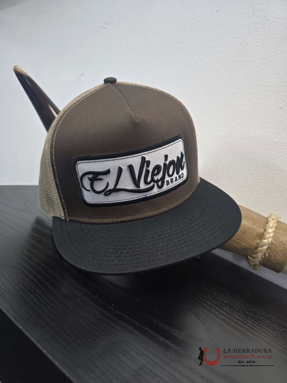 EL VIEJON EVPATCH BLACK/BROWN/KHAKI FLAT VISOR HAT