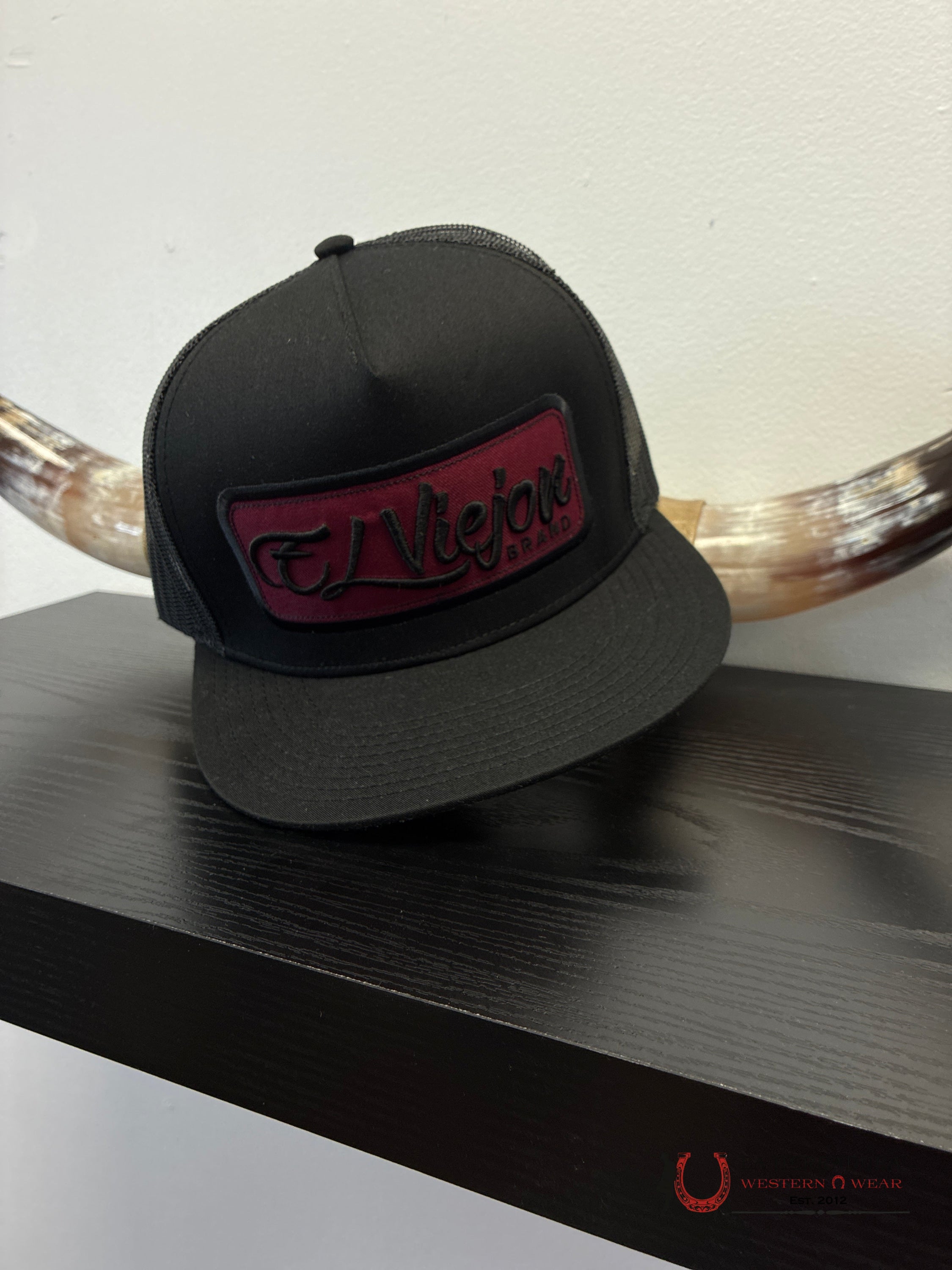 EL VIEJON LOGO BLACK 01 guinda con negro CAP CAPS MENS GORRAS HOMBRES