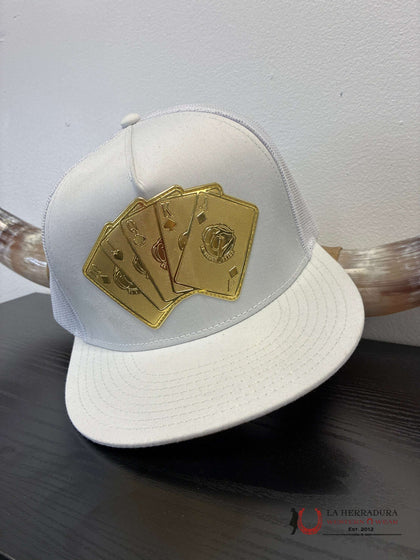 EL VIEJON WHITE Style 04 cartas color dorado CAP
