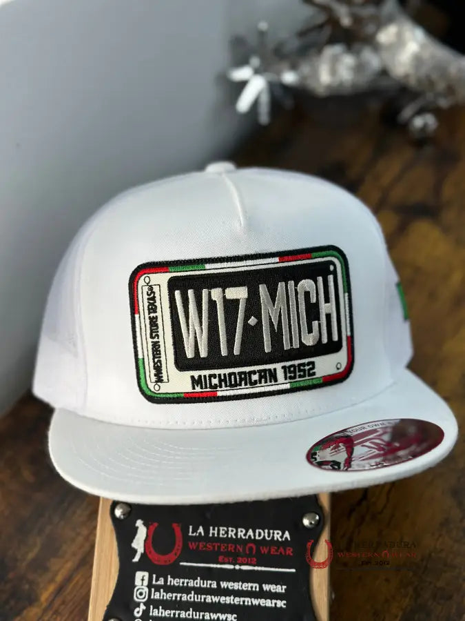 Estado Michoacan White Cap Caps Mens Gorras Hombres