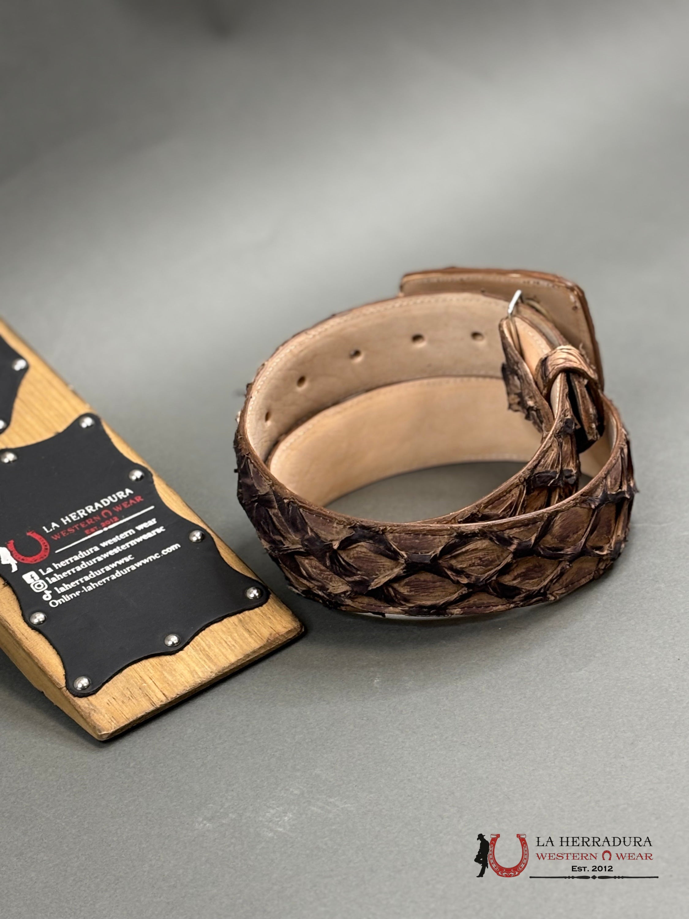 Exotic Fish Brown Belt Cinturones Hombres