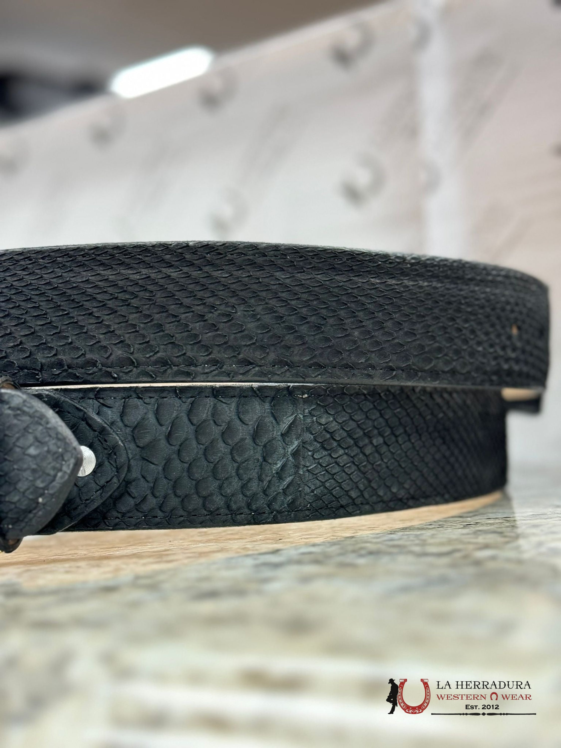Exotic Python Black Belt Cinturones Hombres
