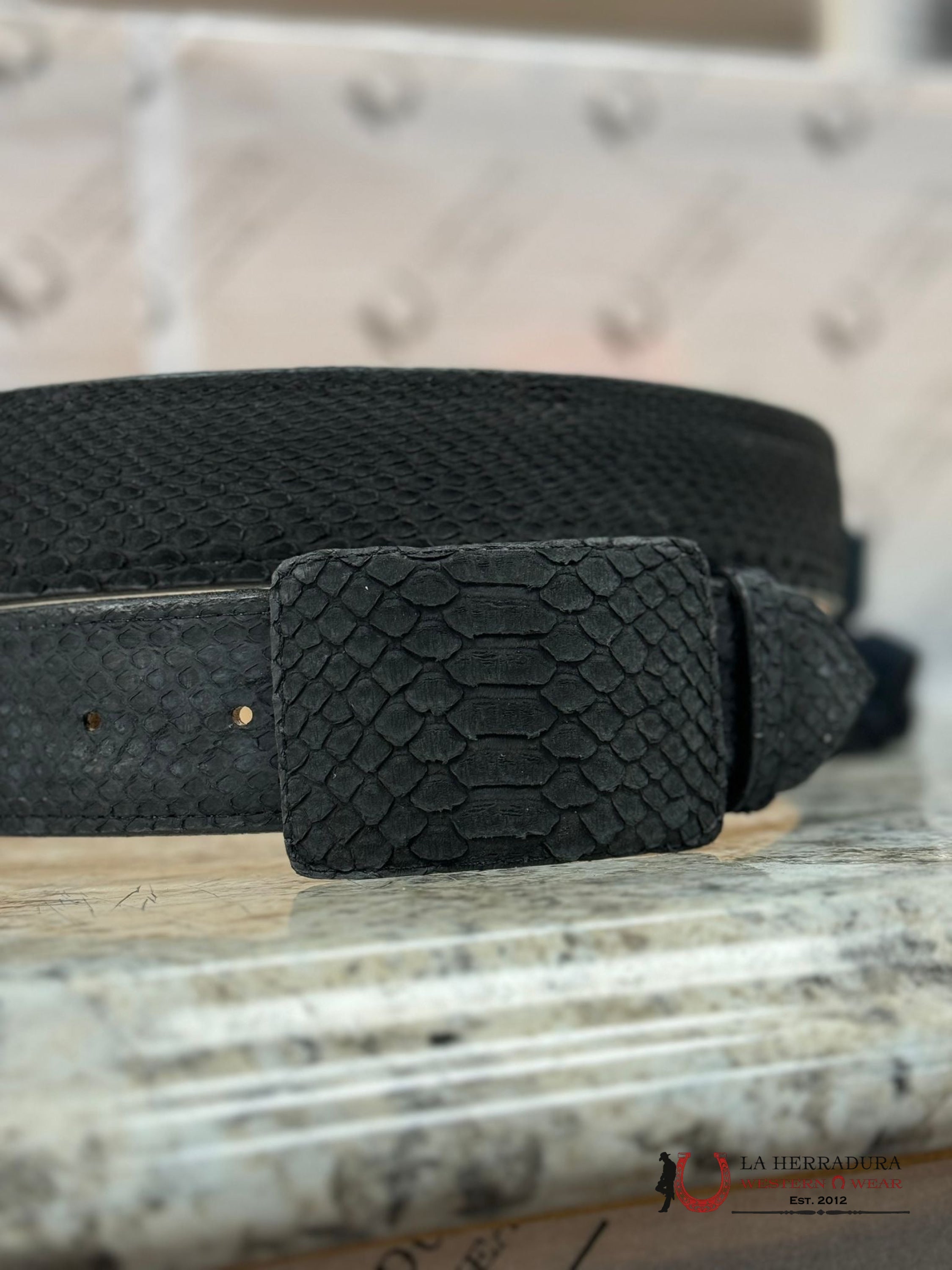 Exotic Python Black Belt Cinturones Hombres
