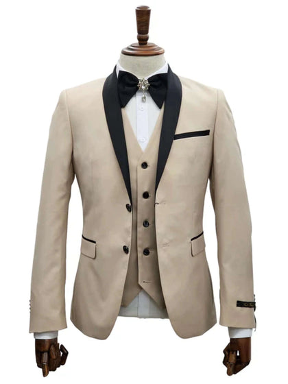 FABIO FABRINI MENS BLAZER COMBO SAND/BLACK- FF2SSX+V-1230