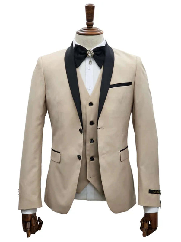 FABIO FABRINI MENS BLAZER COMBO SAND/BLACK- FF2SSX+V-1230
