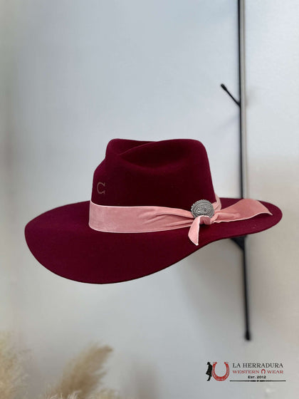 FELT HAT CHARLIE HORSE BURGUNDY LADY BANDIT