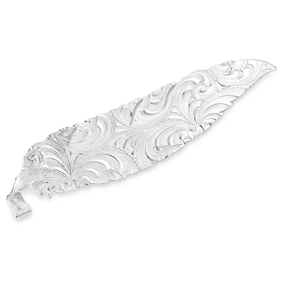 PLUMA DE SOMBRERO MONTANA SILVERSMITH LISA/SIN LETRAS DETALLE ORO Y NEGRO