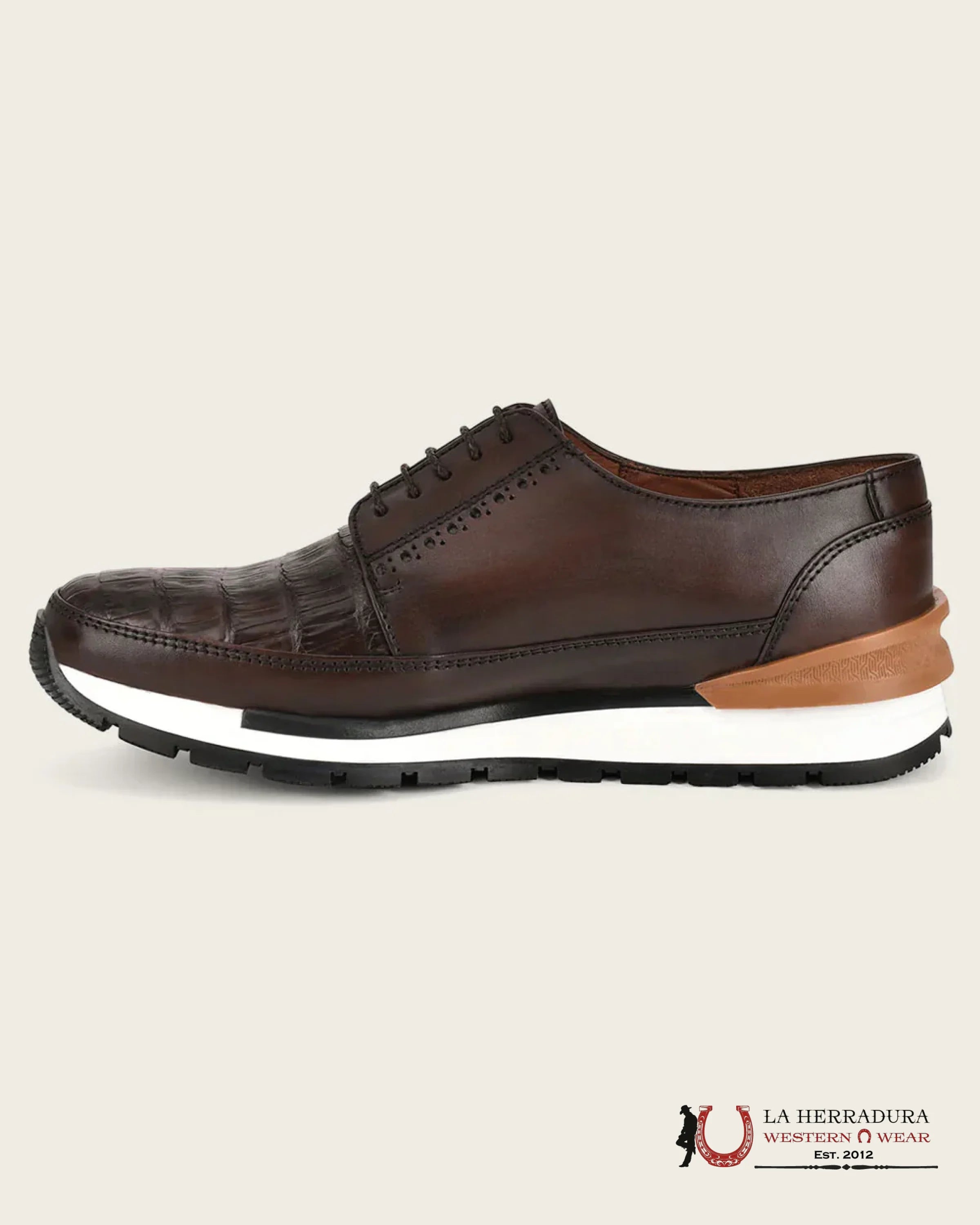 FRANCO CUADRA 33098 ZAPATO CAIMAN PLH/TERNERA MURRAY BROWN SHOE BROWN CAIMAN/CALF BOTAS HOMBRES