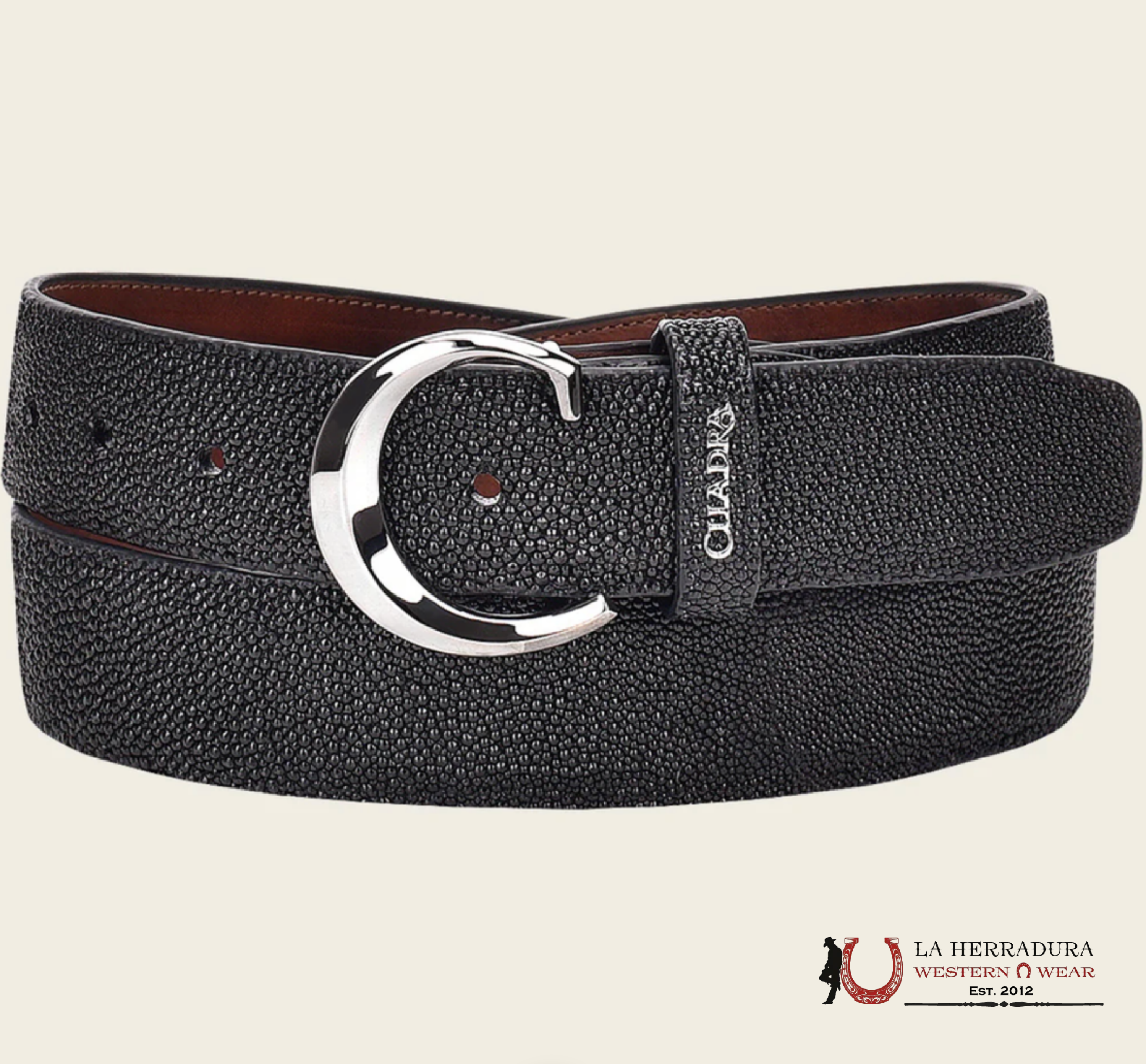 FRANCO CUADRA BELT SRINGRAY MANTARRAY BLACK CINTURONES HOMBRES
