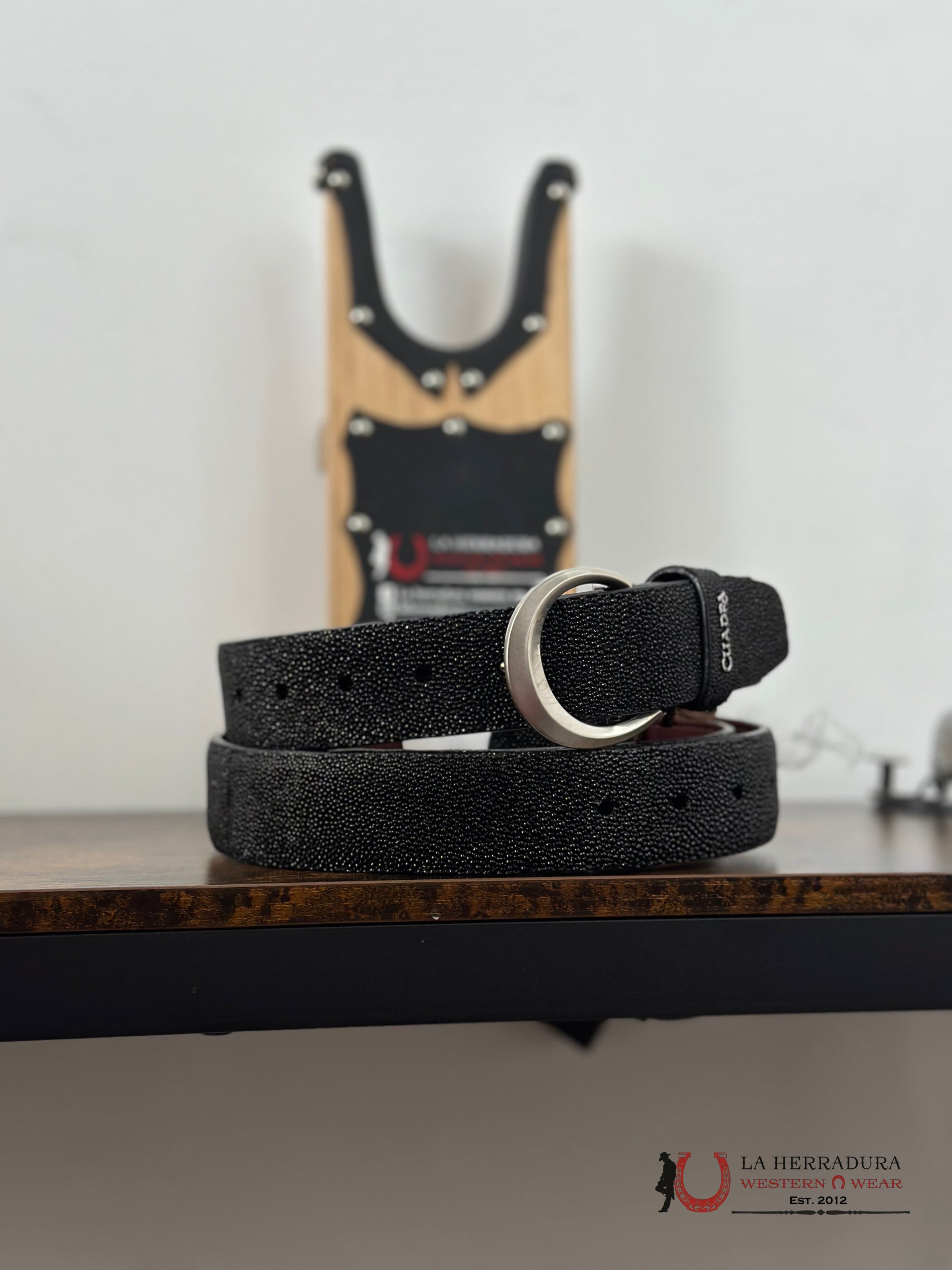 Franco Cuadra Belt Sringray Mantarray Black Cinturones Hombres