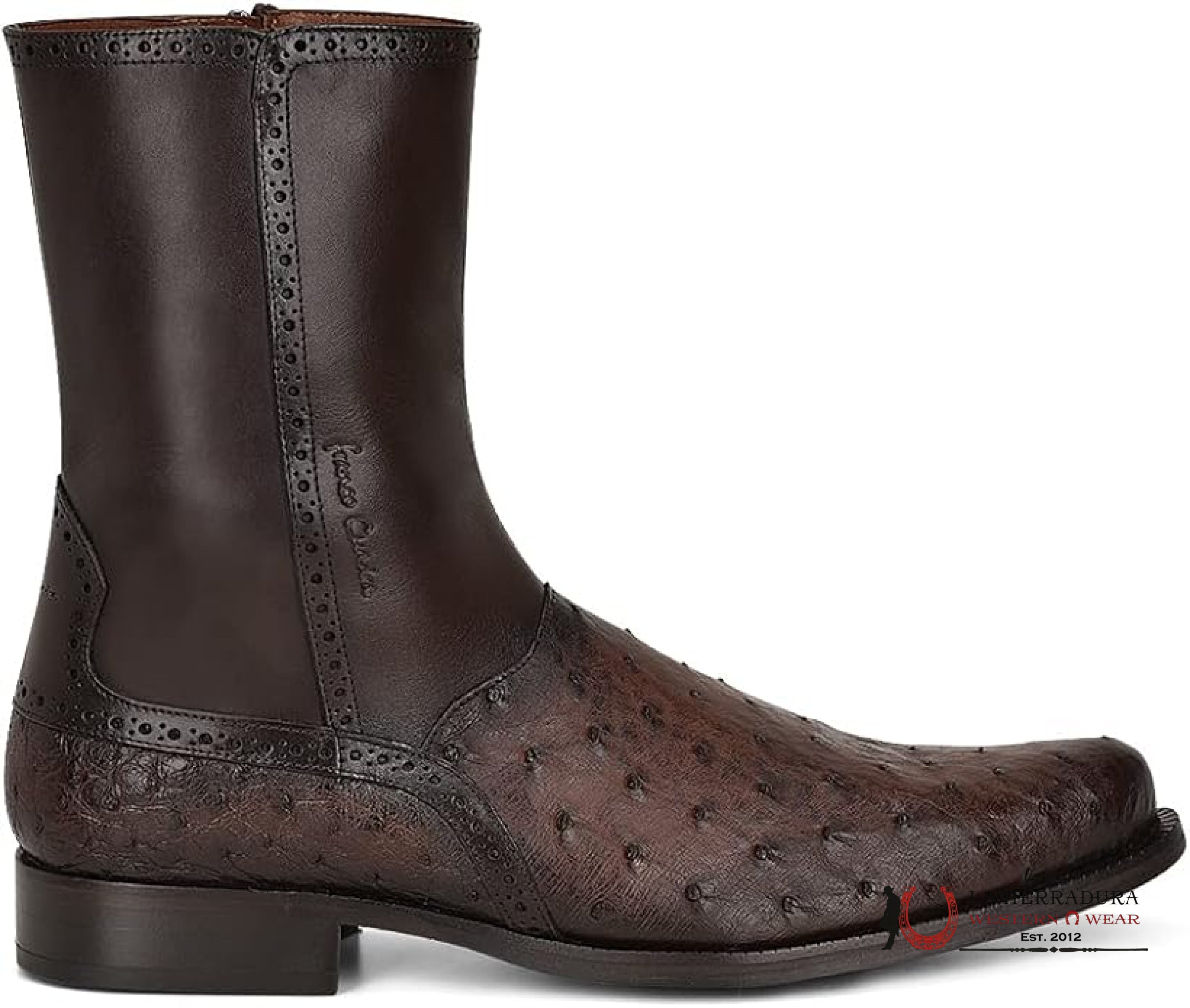 FRANCO CUADRA BOTA AVESTRUZ CMP TABACO TERNERA INCA DARK BROWN FC654 BOTAS HOMBRES