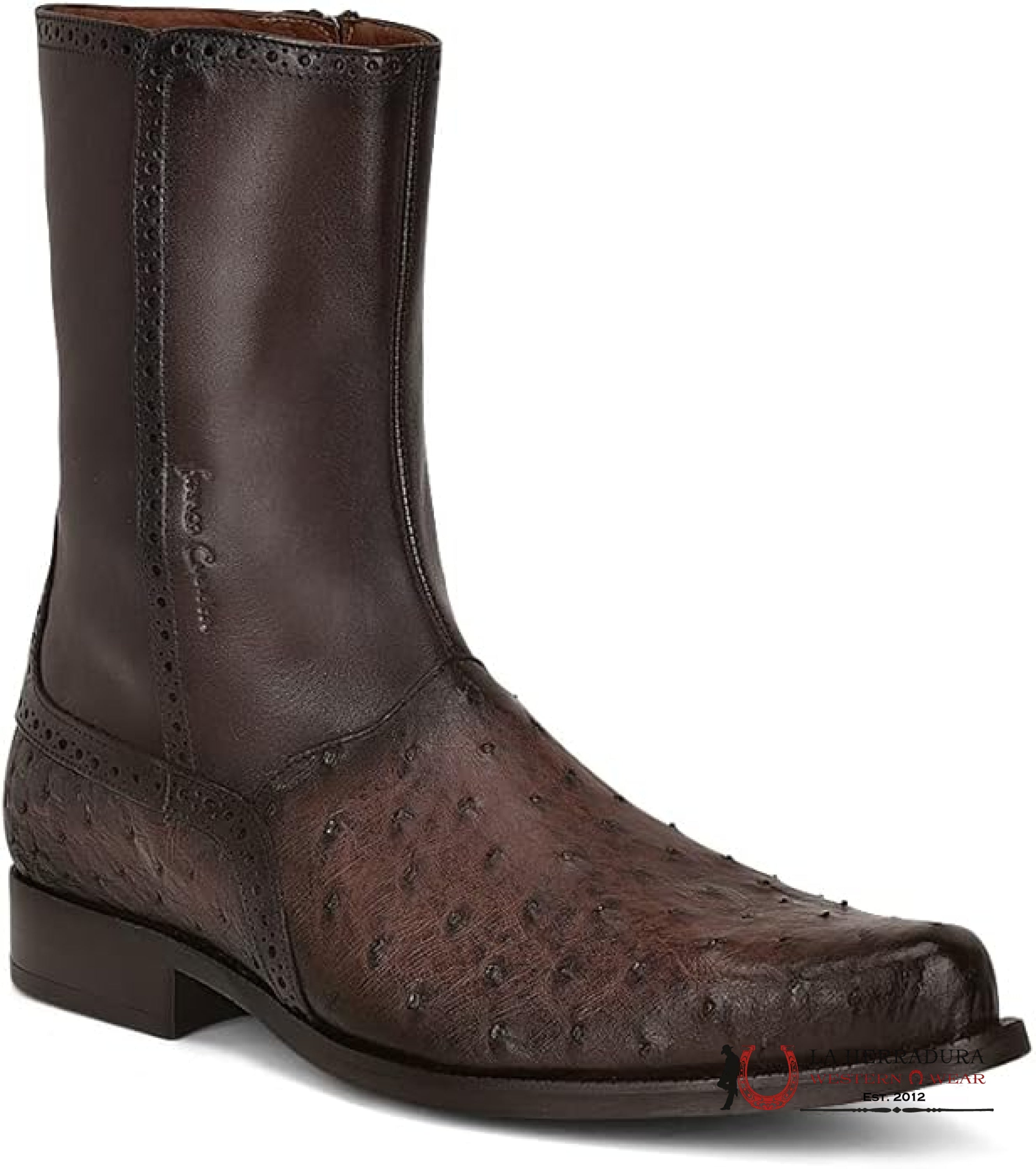 FRANCO CUADRA BOTA AVESTRUZ CMP TABACO TERNERA INCA DARK BROWN FC654 BOTAS HOMBRES