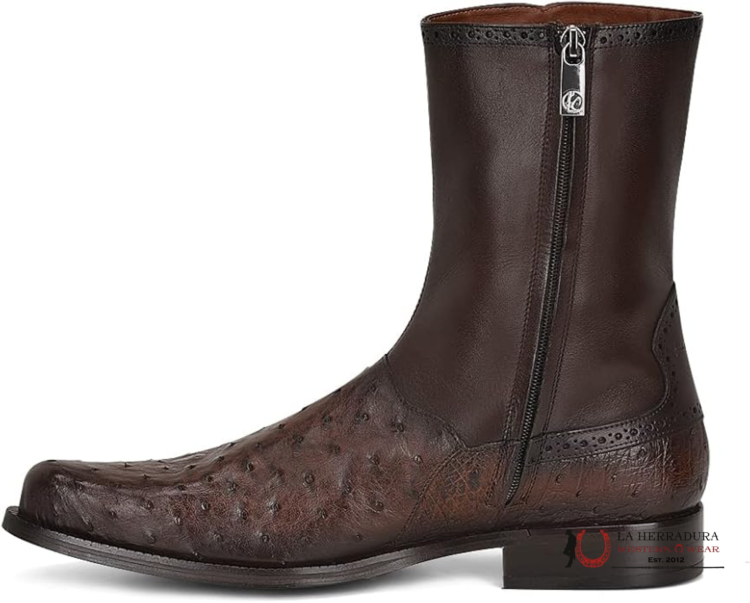 FRANCO CUADRA BOTA AVESTRUZ CMP TABACO TERNERA INCA DARK BROWN FC654 BOTAS HOMBRES