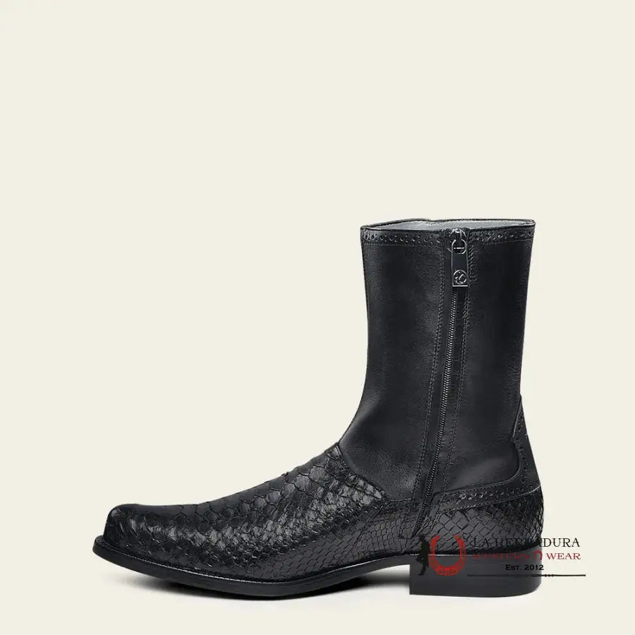 Franco Cuadra Python Ternera Inca Black Short Boot Botas Hombres