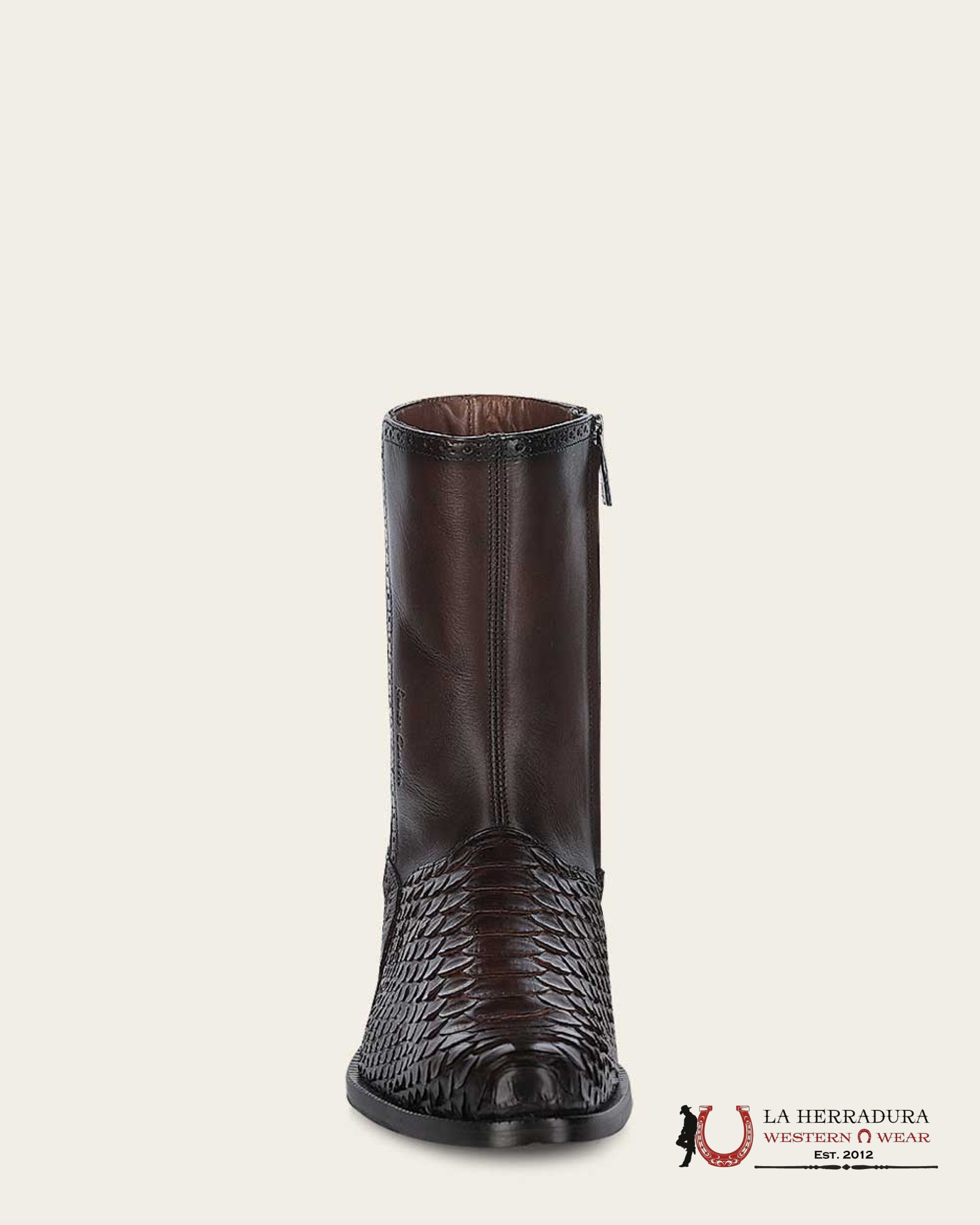 FRANCO CUADRA PYTHON TERNERA INCA CHOCO BROWN SHORT BOOT FC818 BOTAS HOMBRES