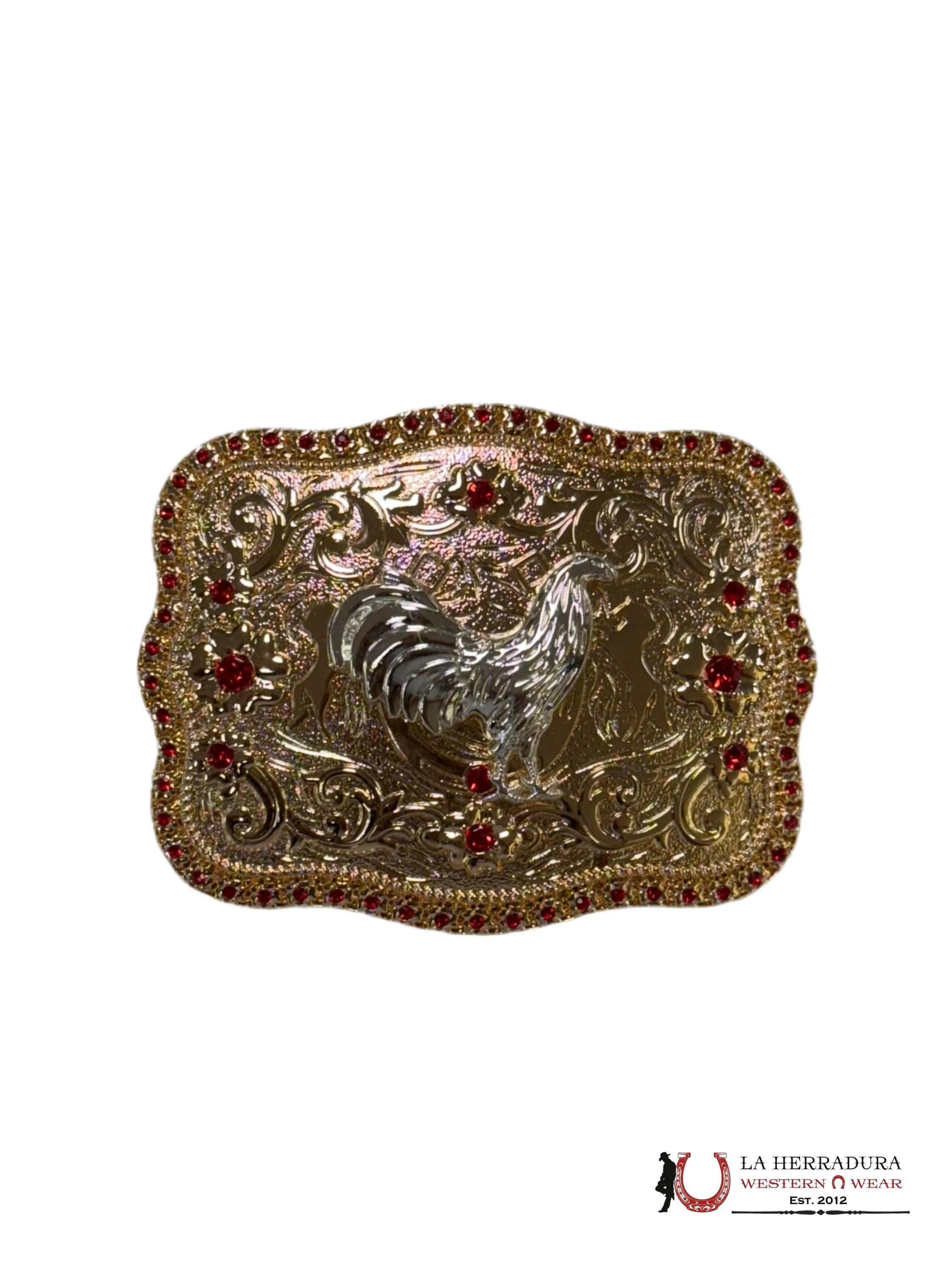 GALLO GOLD AND RUBIES SQUEARE BUCKLE ACCESORIOS