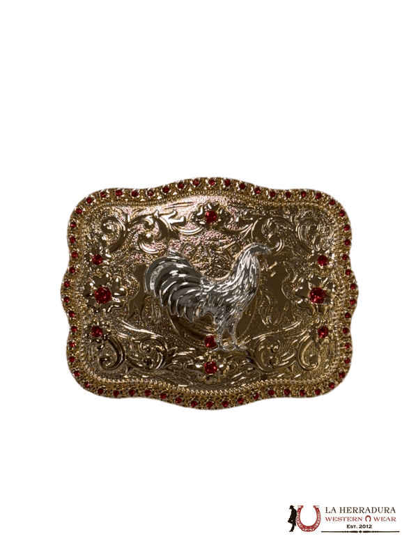 GALLO GOLD AND RUBIES SQUEARE BUCKLE