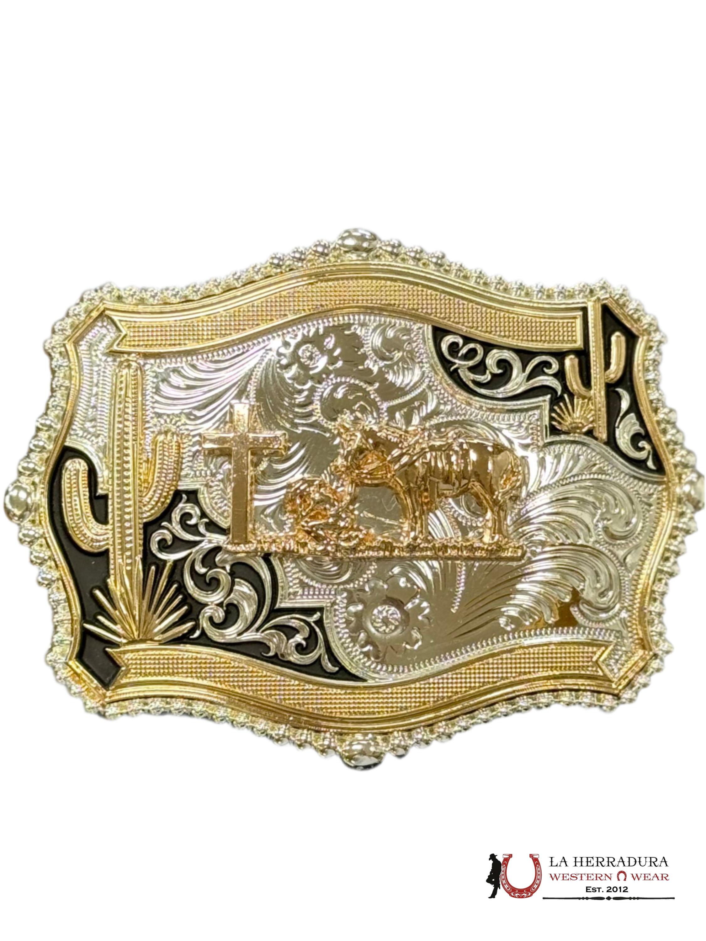 GINETE GOLD AND BLACK DETAILS SQUARE BUCKLE ACCESORIOS