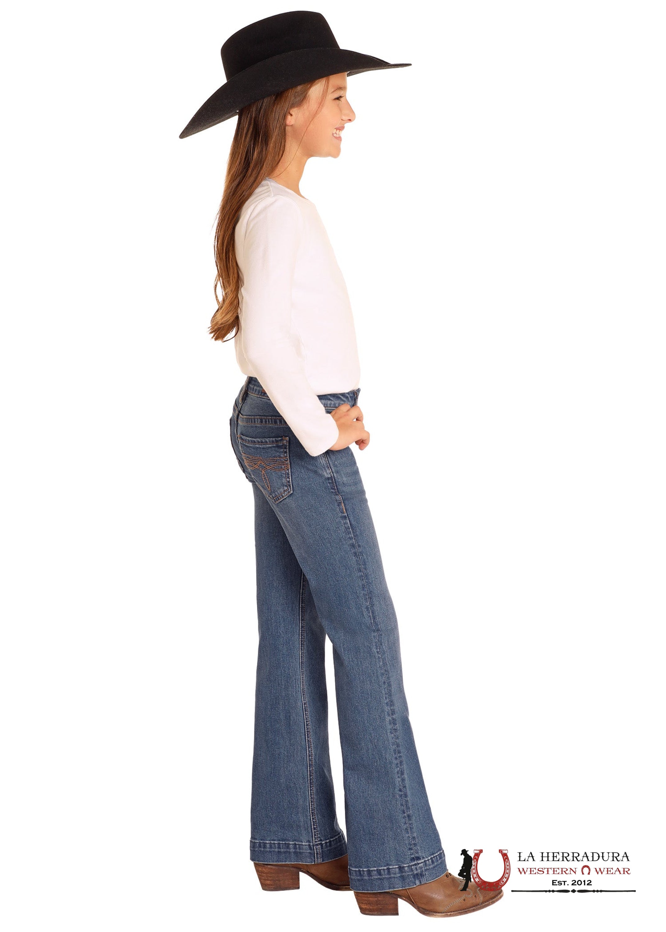 GIRLS JEAM ROCK&ROLL BOOT STITCH EMB TROUSER Medium Vintage BG5MD04929 NIÑOS