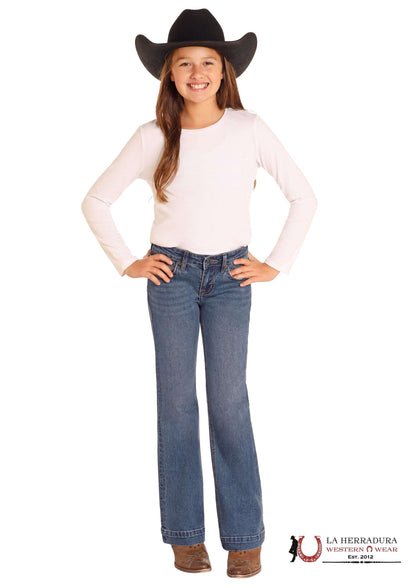 GIRLS JEANS ROCK&ROLL  BOOT STITCH EMB TROUSER Medium Vintage BG5MD04929