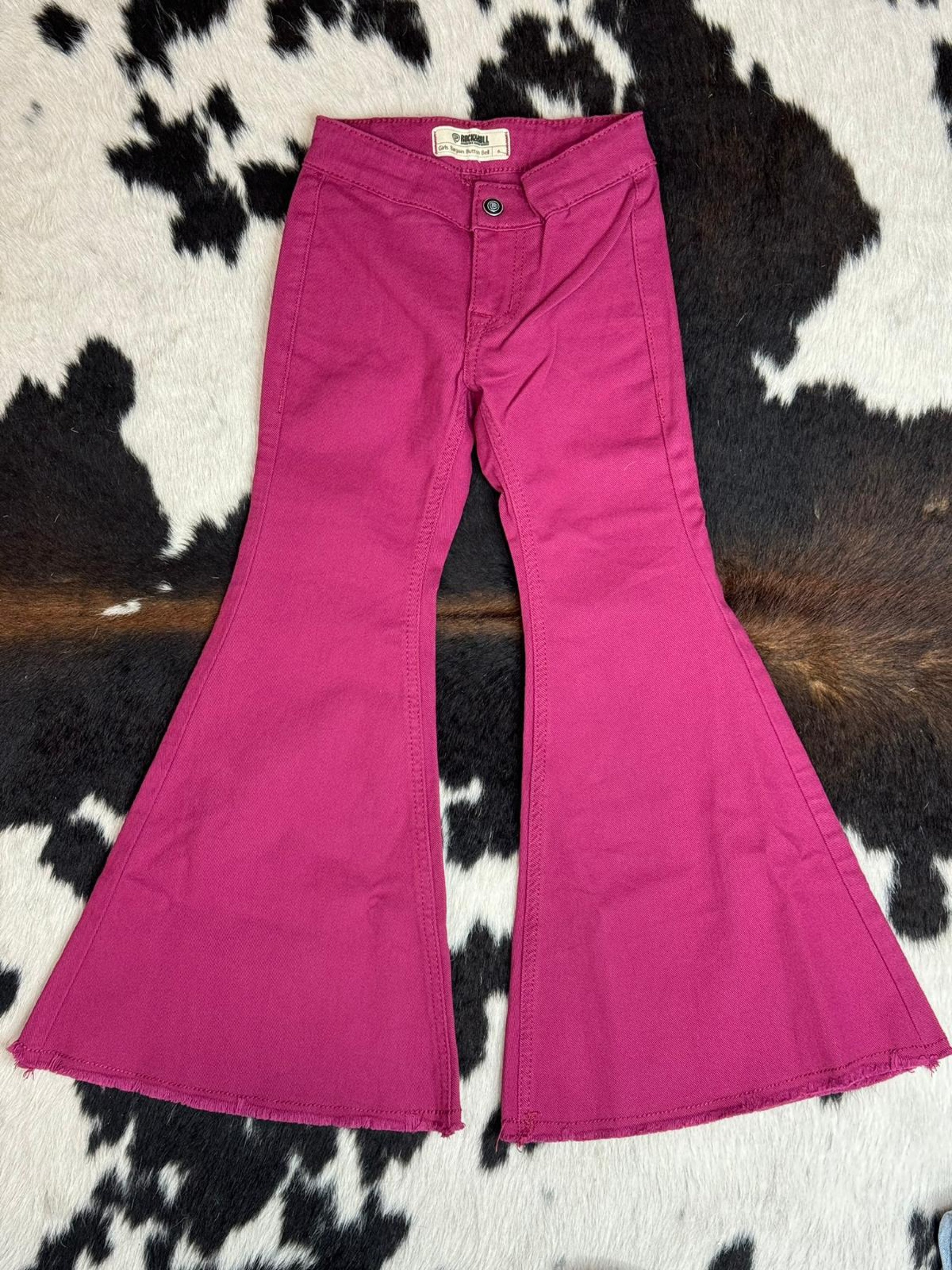 Girls Rock & Roll Burgundy Bell Bottom Niños