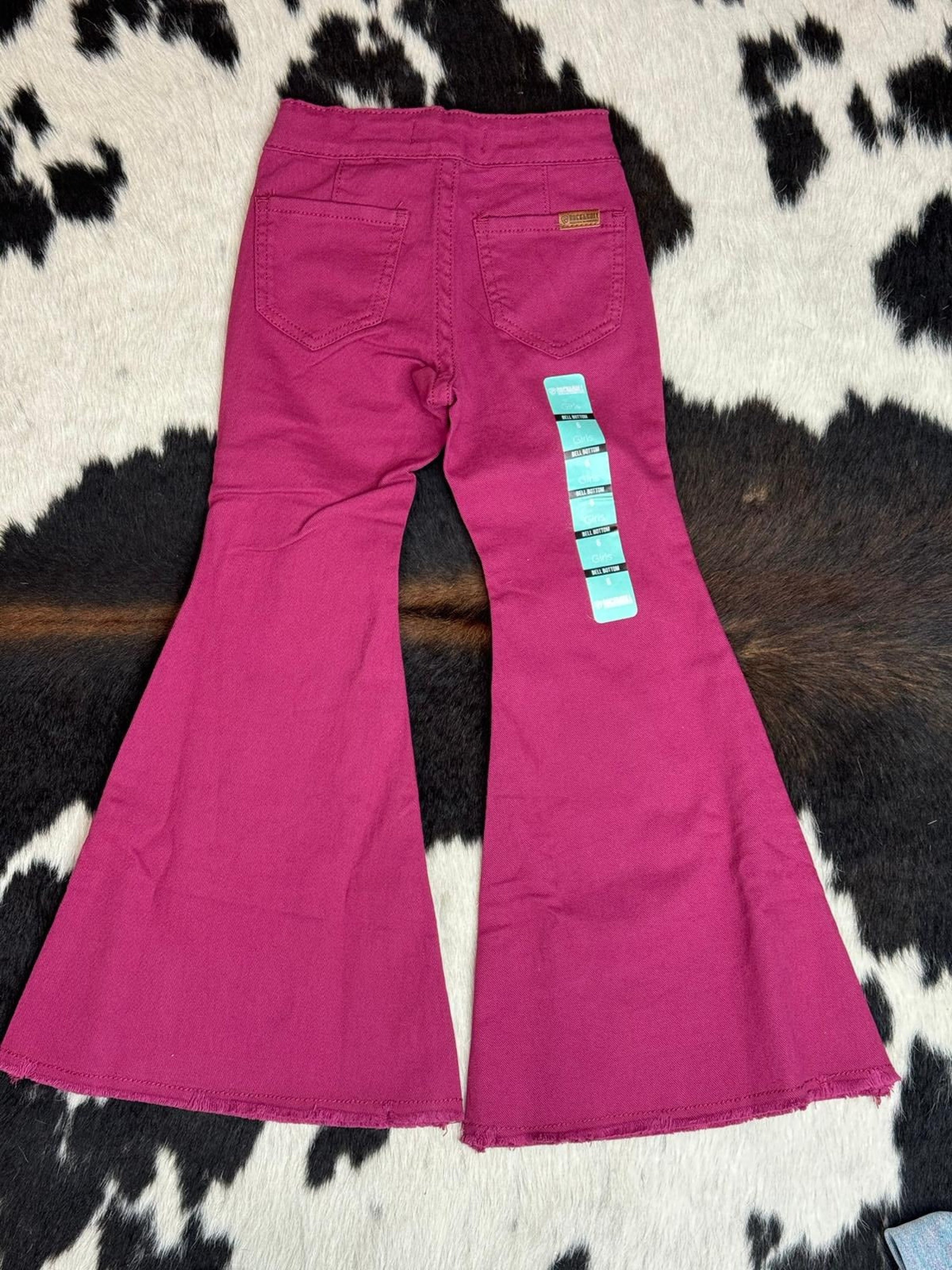 Girls Rock & Roll Burgundy Bell Bottom Niños