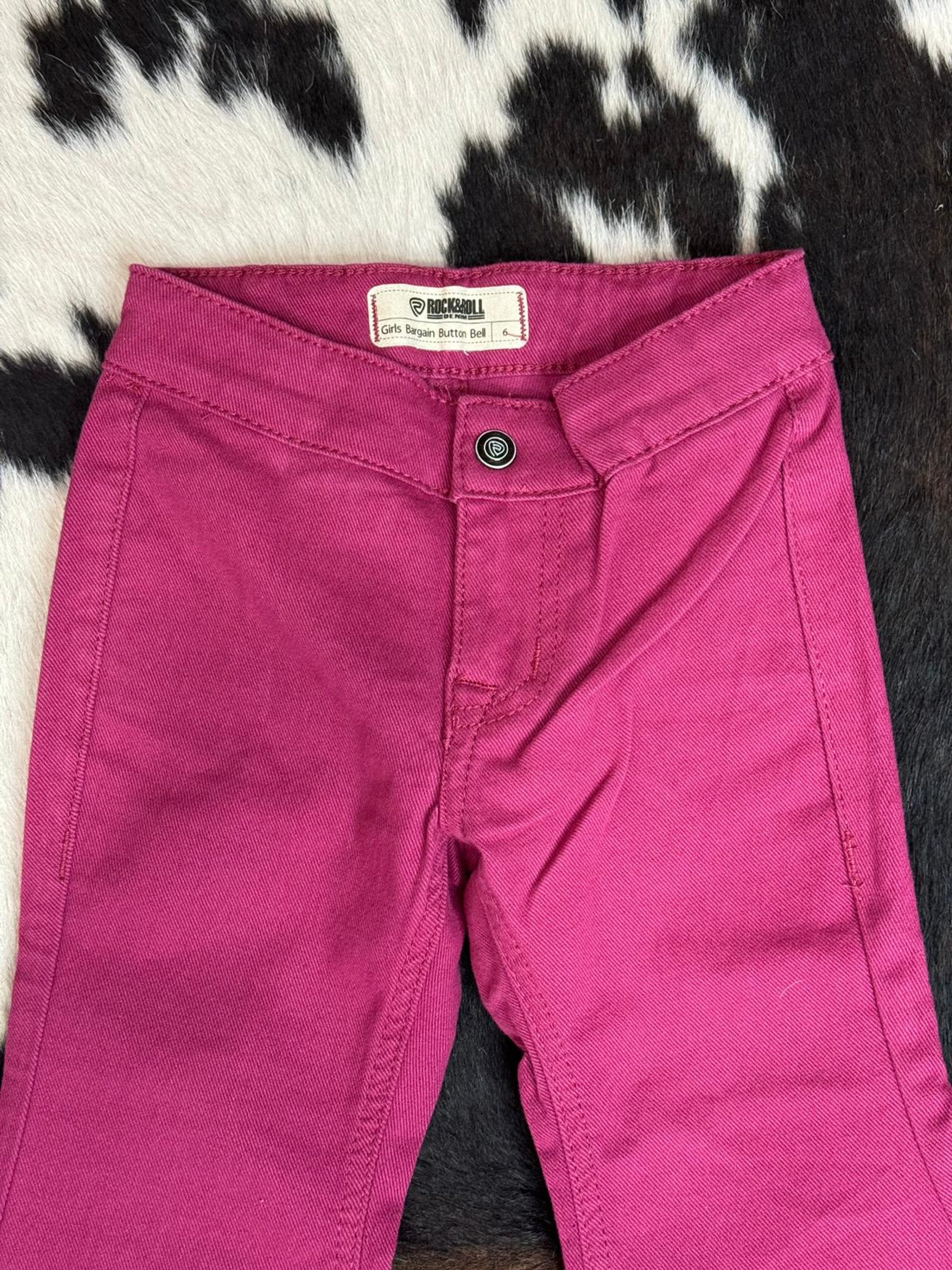 Girls Rock & Roll Burgundy Bell Bottom Niños