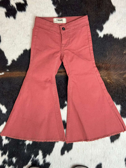 GIRLS ROCK & ROLL ROSE/MAUVE ROSY BROWN BELL BOTTOM -RRGD7PR0S1