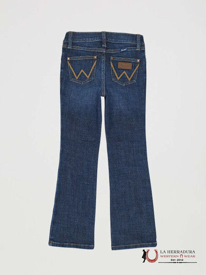 GIRLS WRANGLER JEANS DARK DENIM BOOTCUT REG 112367503