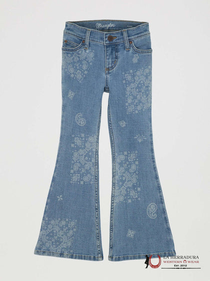 GIRLS WRANGLER JEANS LIGHT DENIM REG FLARE 112361274