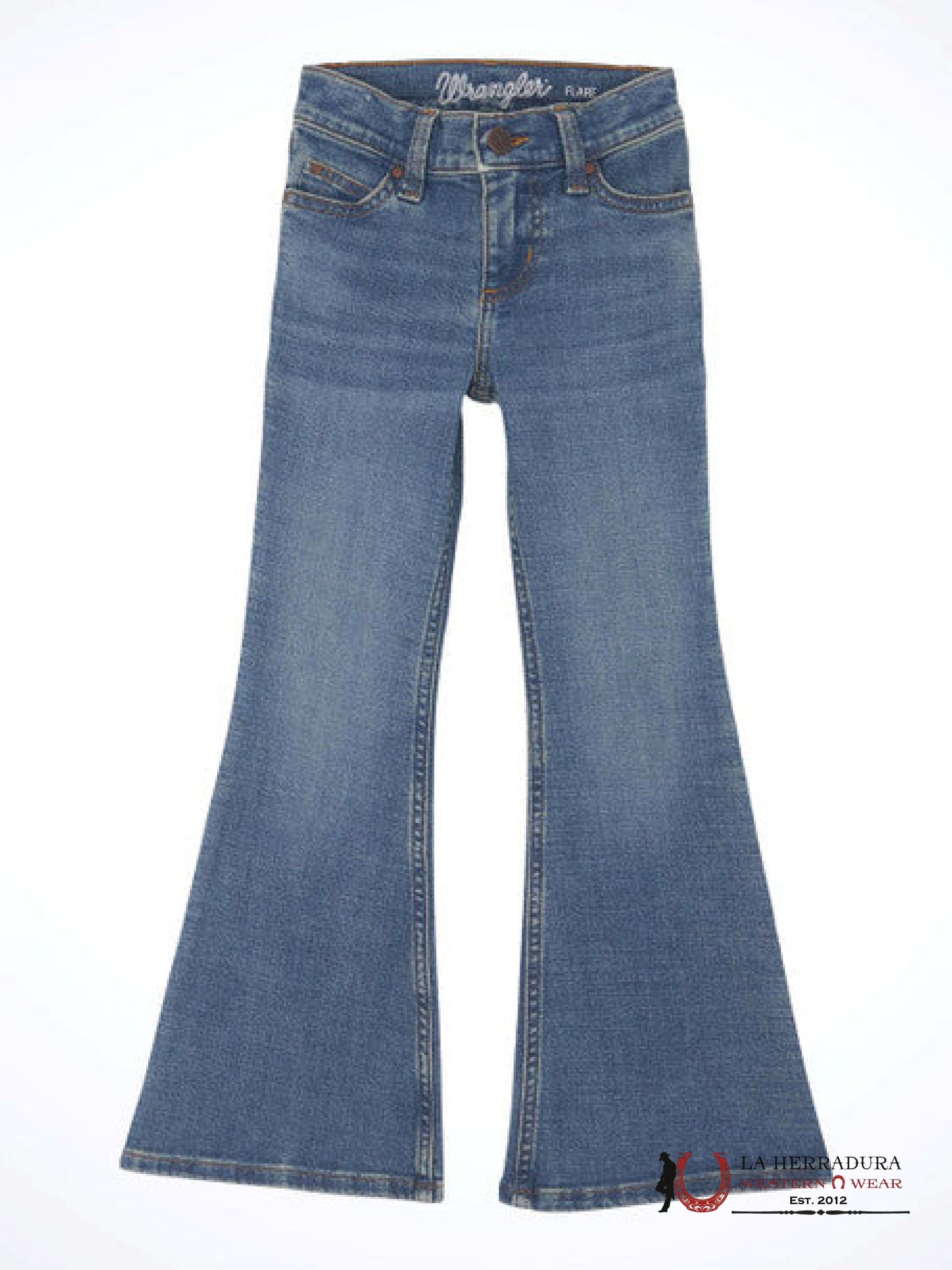 GIRLS WRANGLER JEANS LIGHT DENIM WITH BROWN SEAMS 112356533 NIÑOS