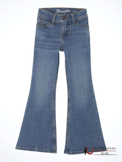 GIRLS WRANGLER JEANS LIGHT DENIM WITH BROWN SEAMS 112356533