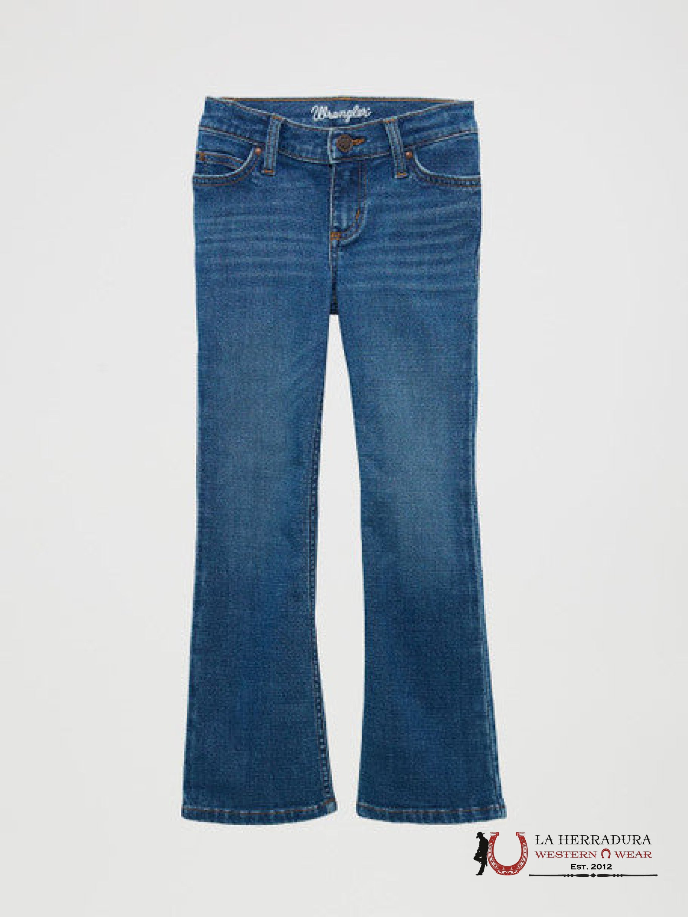 GIRLS WRANGLER JEANS REG BOOTCUT BROWN AND WHITE SEAMS 112365046 NIÑOS