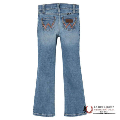 GIRLS WRANGLER JEANS SLIM LIGHT DENIM WITH PINK SEAMS 112344459
